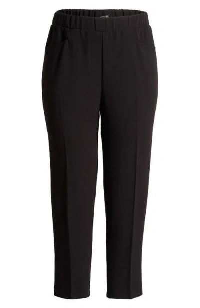 Universal Standard Pepper Straight Leg Stretch Crepe Pants In Black