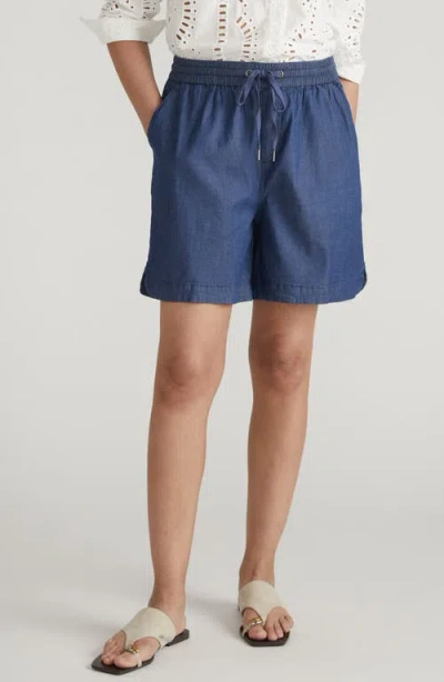 Universal Standard Perfect Stretch Tencel™ Lyocell Chambray Shorts In Blue