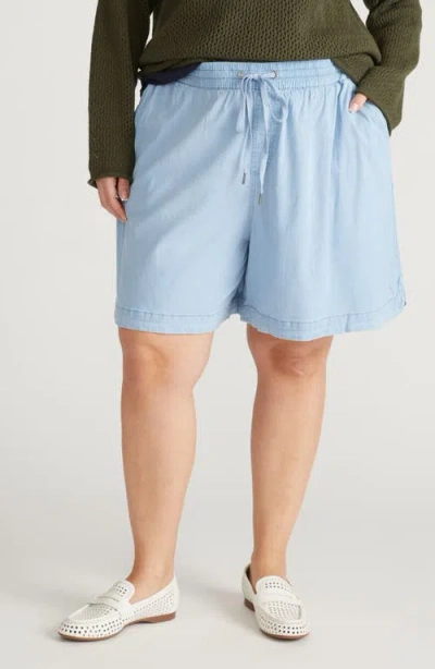 Universal Standard Perfect Stretch Tencel™ Lyocell Chambray Shorts In Blue