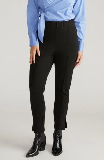 Universal Standard Pintuck Pull-on Skinny Ponte Pants In Black