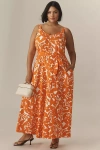 Universal Standard Plus Promenade Linen Blend Wide-leg Jumpsuit In Multicolor