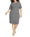 Universal Standard Plus Size Belle Breton Stripe Jersey Dress In Black/white Stripe
