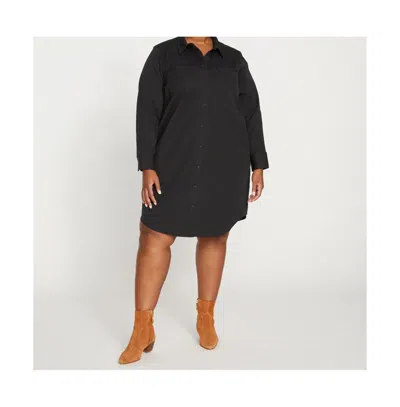 Universal Standard Plus Size Kelly Stretch Cotton Twill Shirtdress In Black