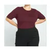 Universal Standard Lily Liquid Jersey Crewneck Top In Black Cherry