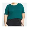 Universal Standard Plus Size Lily Liquid Jersey Crew Neck Stovepipe Tee In Forest Green