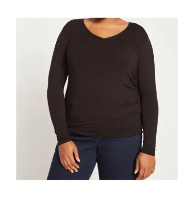 Universal Standard Plus Size Liquid Jersey Two-way Long Sleeve Cross Top In Black