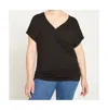 Universal Standard Plus Size Liquid Jersey Two-way Short Sleeve Cross Top In Black