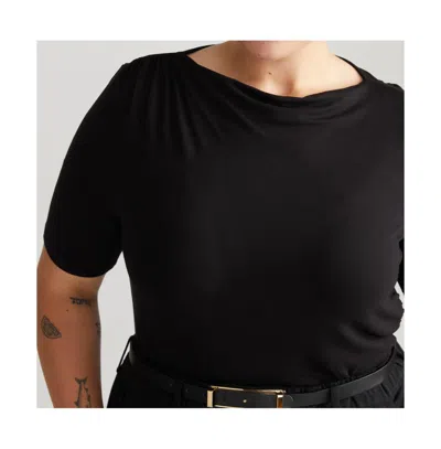 Universal Standard Plus Size Louise Short Sleeve Liquid Jersey Top In Black