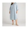 Universal Standard Odeon Long Sleeve Chambray Shirtdress In Heritage Blue