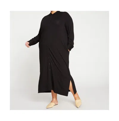 Universal Standard Plus Size Sally Liquid Jersey Shirt Dress In Black