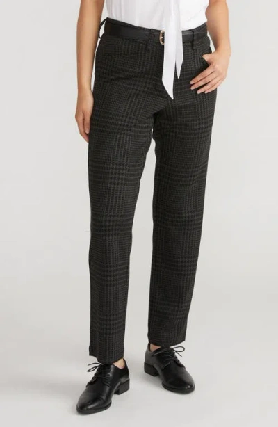 Universal Standard Ponte Cigarette Pants In Dark Green Houndstooth