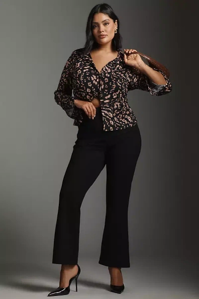 Universal Standard Ponte Mid-rise Bootcut Pants In Black