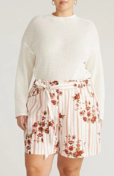 Universal Standard Positano Cotton Pointelle Sweater In White