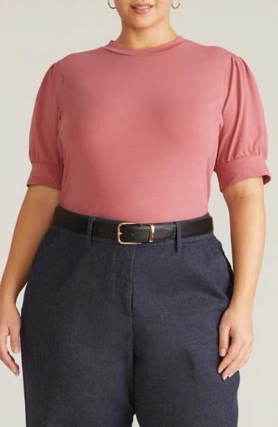 Universal Standard Puff Sleeve Top In Brown