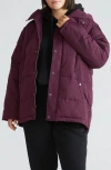 Universal Standard Rainier Short Hooded Puffer Jacket In Acai