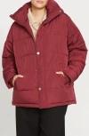 Universal Standard Rainier Short Hooded Puffer Jacket In Rioja