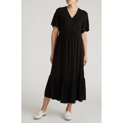 Universal Standard Ravello Liquid Jersey Midi Dress In Black