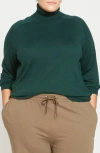 Universal Standard Renee Raglan Sleeve Turtleneck Sweater In Heather Forest