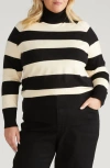 Universal Standard Renee Raglan Sleeve Turtleneck Sweater In Multi