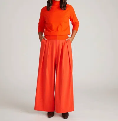 Universal Standard Renee Savvy Fine Knit Raglan Turtleneck Sweater In Poppy In Orange