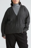 Universal Standard Mixed Cable Stitch Cardigan In Graphite