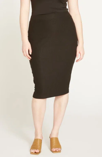 Universal Standard Rib Knit Pencil Skirt In Black