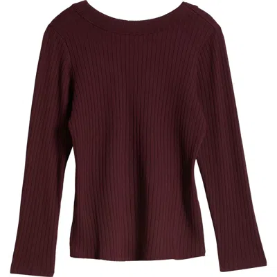 Universal Standard Rib Scoop Back Top In Black Cherry