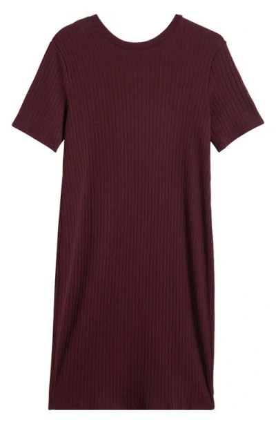 Universal Standard Rib T-shirt Dress In Black Cherry