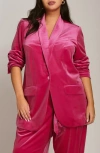 Universal Standard Rio Velvet Blazer In Cerise