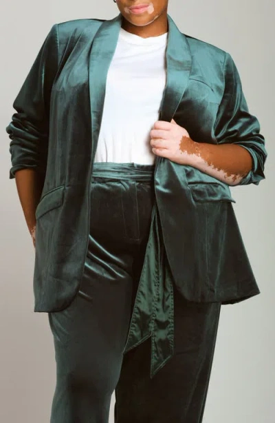 Universal Standard Rio Velvet Blazer In Scarab