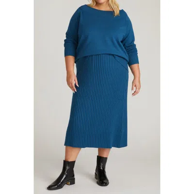 Universal Standard Risa Better Than Wool Sweater Midi Skirt In Blue