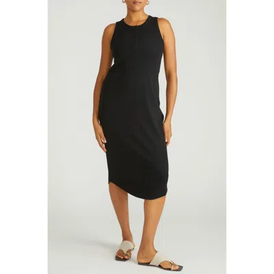 Universal Standard Romera Sleeveless Rib Midi Dress In Black