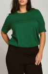 Universal Standard Rosie Short Sleeve Sweater In Green