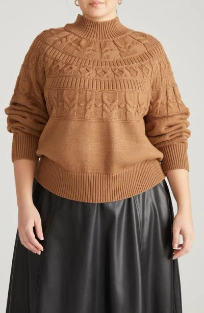 Universal Standard Safiya Mock Neck Sweater In Brown