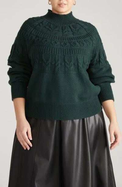Universal Standard Safiya Mock Neck Sweater In Green