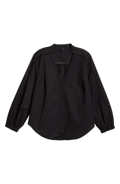 Universal Standard Saint Honoré Stretch Cotton Poplin Top In Black