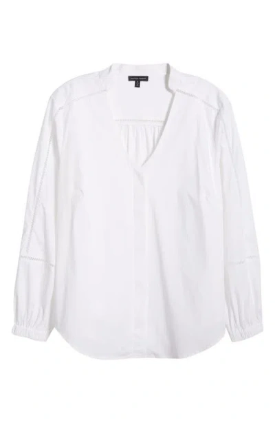 Universal Standard Saint Honoré Stretch Cotton Poplin Top In White