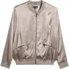 Universal Standard Satin Bomber In Mollusc