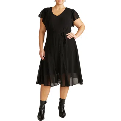Universal Standard Sevilla Chiffon Dress In Black