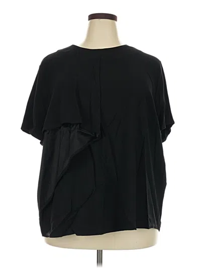 Pre-owned Universal Standard Short Sleeve Blouse In Black
