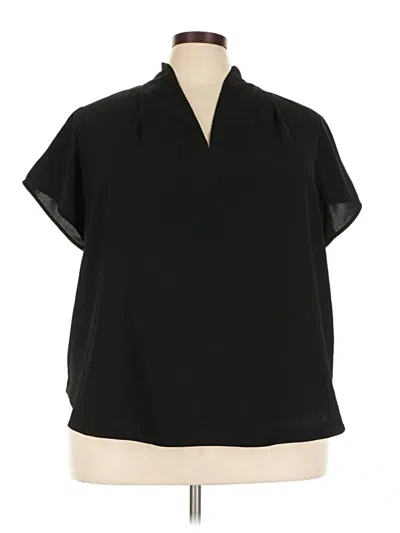 Pre-owned Universal Standard Short Sleeve Blouse In Black