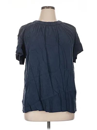 Pre-owned Universal Standard Short Sleeve Blouse In Blue