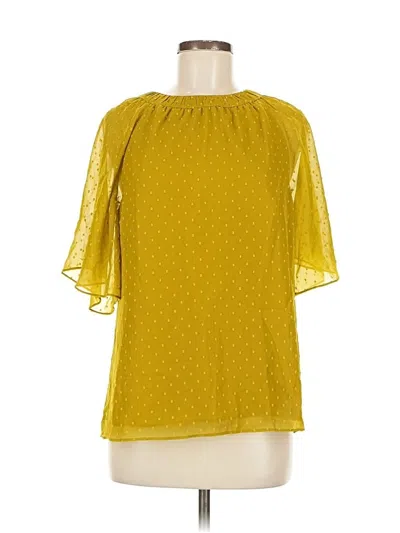 Pre-owned Universal Standard Short Sleeve Blouse In Yellow