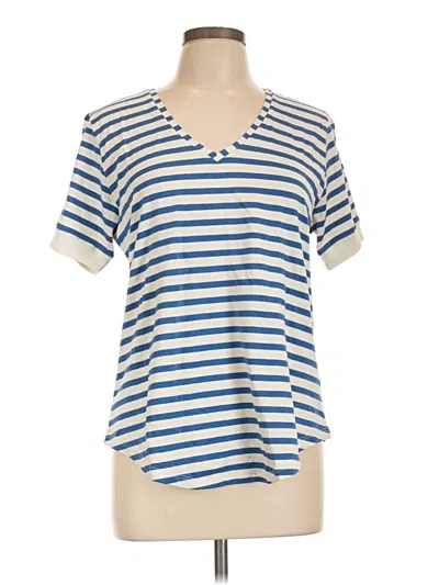 Universal Standard Short Sleeve Henley Shirt In Blue