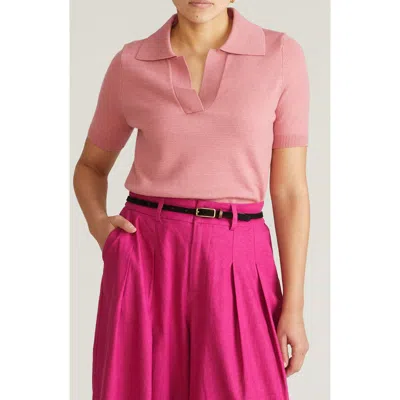 Universal Standard Short Sleeve Sweater In Pink