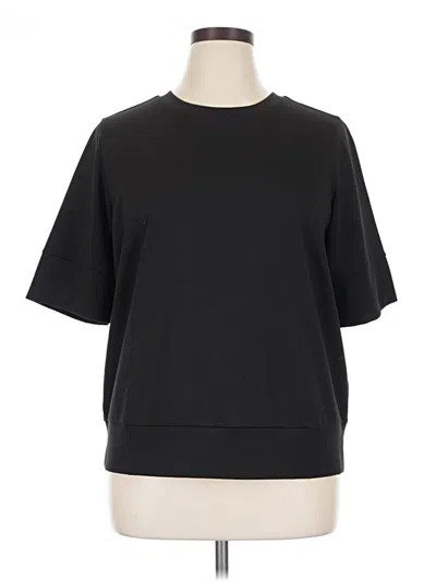 Pre-owned Universal Standard Short Sleeve Top Black Crew Neck Tops