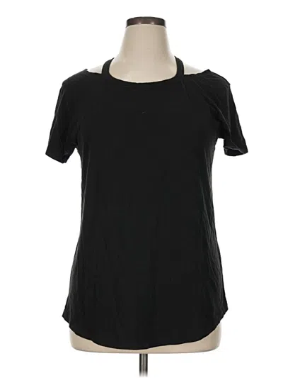Pre-owned Universal Standard Short Sleeve Top Black Keyhole Neckline Tops