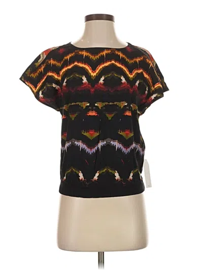Universal Standard Short Sleeve Top Black Keyhole Neckline Tops In Multi