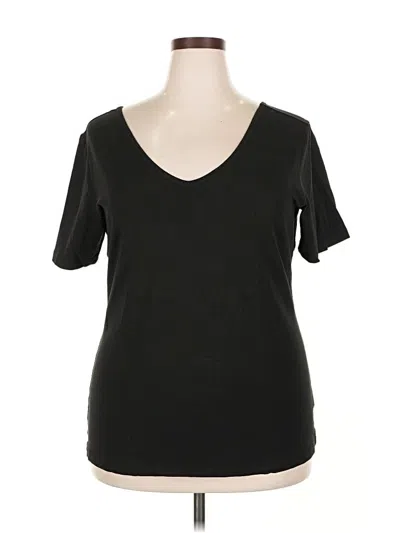 Pre-owned Universal Standard Short Sleeve Top Black V Neck Tops