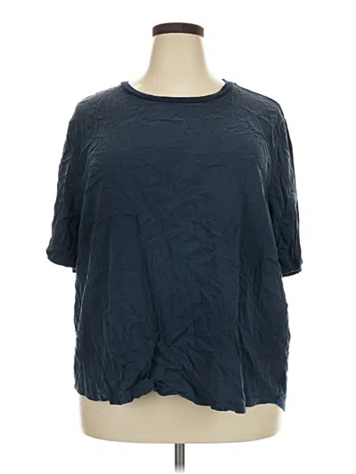 Pre-owned Universal Standard Short Sleeve Top Blue Crew Neck Tops